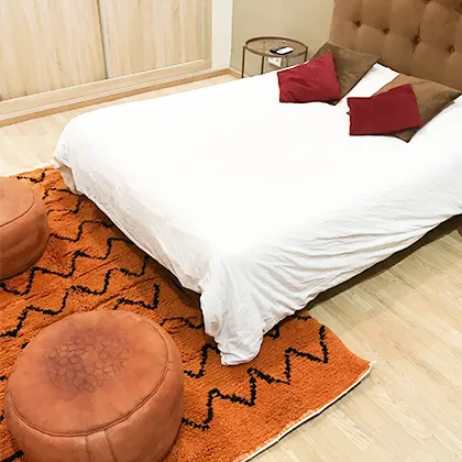 photo-client-chambre à coucher-orange-style-berber-rug